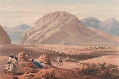 Vista da montanha Baba-Naunee, c.1839 (litografia, tingida) de James (after) Atkinson
