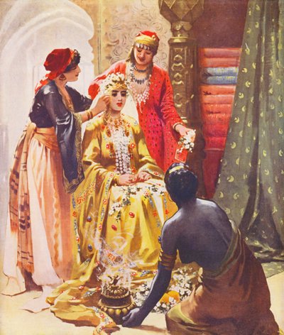 Terra Santa: "Uma noiva adornada para o seu marido" (litografia a cores) de James (after) Clark
