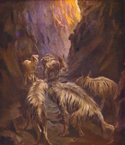 Terra Santa: "Através do Vale da Sombra da Morte" (litografia a cores) de James (after) Clark