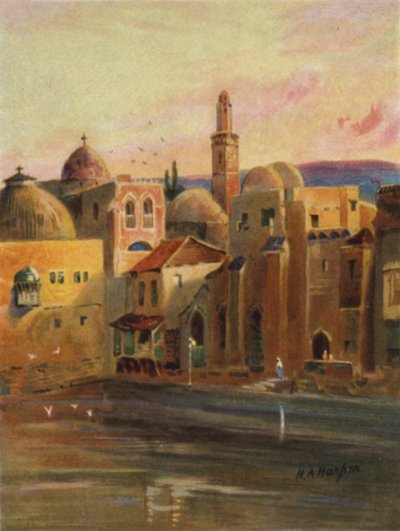 Piscina de Hezekiah em Jerusalém (cor litho) de James (after) Clark