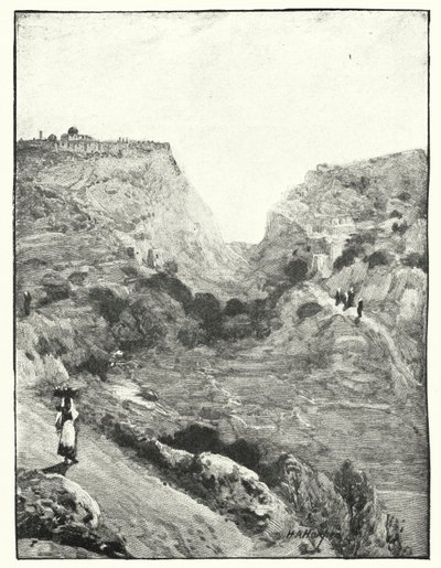 O Vale do Rei, Jerusalém (litho) de James (after) Clark