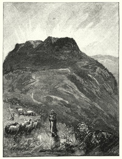O Monte Tradicional das Beautitudes (litho) de James (after) Clark
