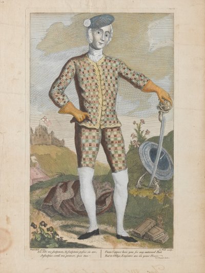 Príncipe Charles Edward Stuart (gravura a cores) de James (c.1692 1767) (after) Wasdail