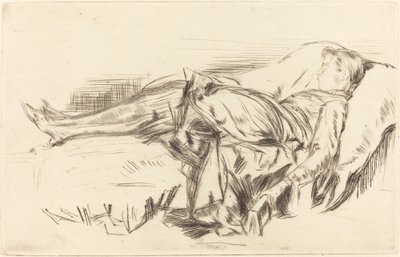Uma criança em um sofá, No.2, c. 18731875. de James Abbott McNeill Whistler