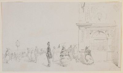Um grupo de figuras em uma esplanada, 1857. de James Abbott McNeill Whistler