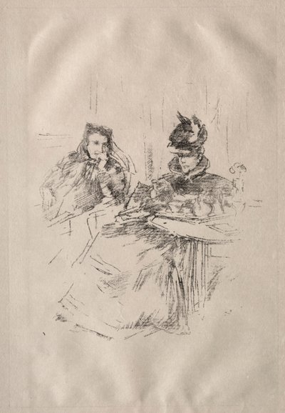 Chá da tarde, sra. Phillips e sra. Charles Whibley. de James Abbott McNeill Whistler