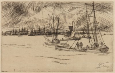Amesterdão, de Tolhuis, 1863. de James Abbott McNeill Whistler