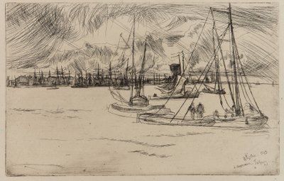 Amsterdã, do Tolhuis, 1863. de James Abbott McNeill Whistler