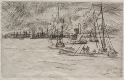 Amsterdã do Tolhuis, 1863. de James Abbott McNeill Whistler