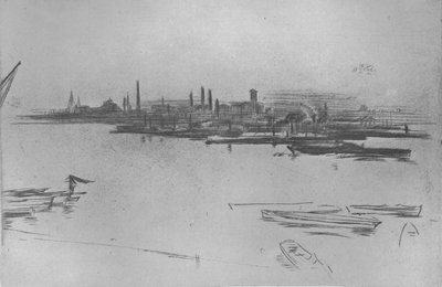 Battersea, Amanhecer, 1877, 1904 de James Abbott McNeill Whistler