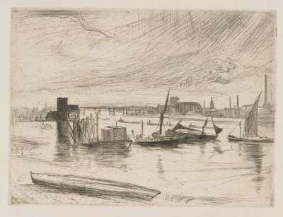 Cais de Battersea Dawn Cadogan, 1863. de James Abbott McNeill Whistler
