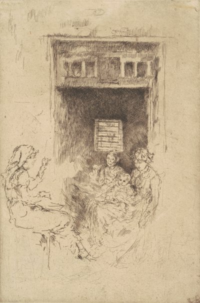 Bead-Stringers, 1880 (gravura a preto sobre papel) de James Abbott McNeill Whistler