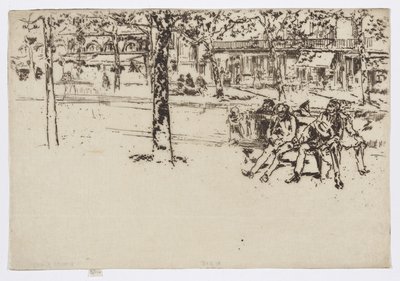 Boulevard Poissonière, Paris, c.1892-93 (gravura; tinta sobre papel) de James Abbott McNeill Whistler