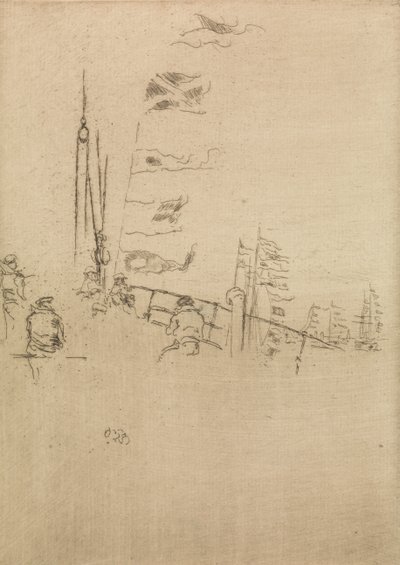 Bunting, de um conjunto de doze gravuras intitulado The Naval Review, 1887 de James Abbott McNeill Whistler