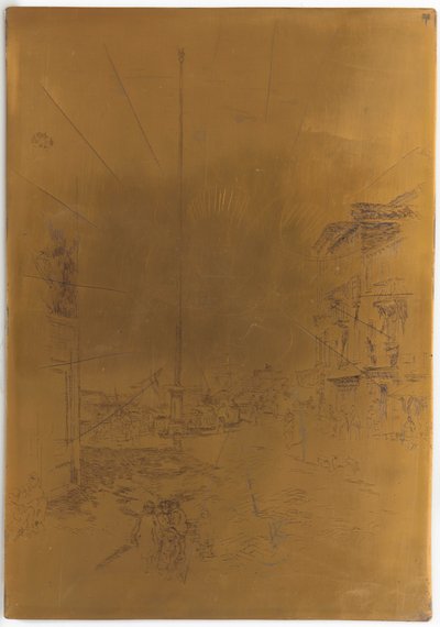 Placa de impressão cancelada para The Little Mast, 1879-1880. de James Abbott McNeill Whistler