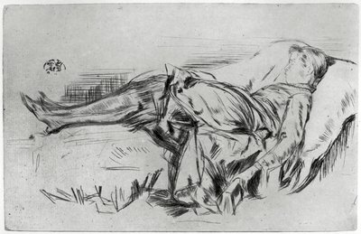 Criança no sofá, século XIX, 1904. de James Abbott McNeill Whistler