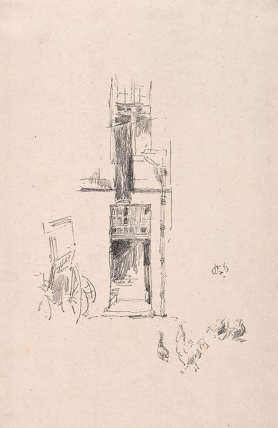 Galos e galinhas, hotel Colbert, 1891. de James Abbott McNeill Whistler