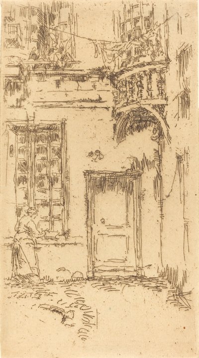 Pátio, Rue P.L. Correio, 1888. de James Abbott McNeill Whistler