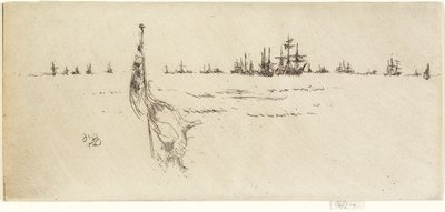 Mergulhando a bandeira, 1887 de James Abbott McNeill Whistler