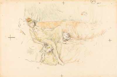 Figura drapeada, reclinada, 1892. de James Abbott McNeill Whistler