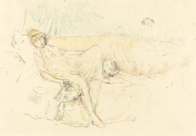 Figura drapeada, reclinada, 1892. de James Abbott McNeill Whistler