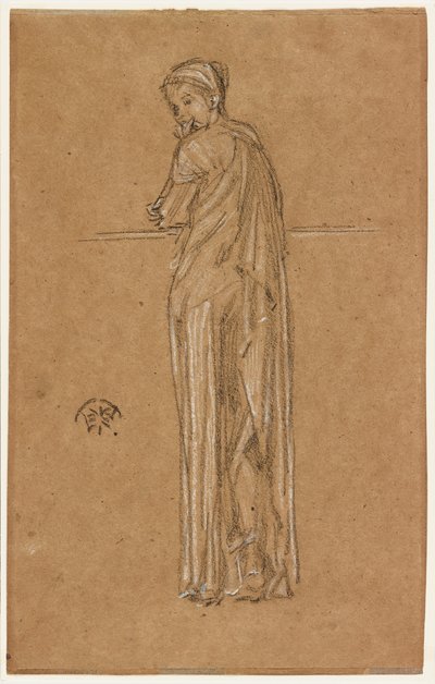 Figura drapeada em pé, 1870-1873. de James Abbott McNeill Whistler