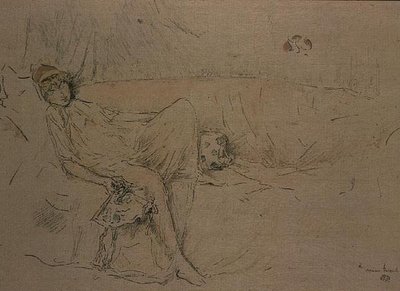Figura drapeada reclinável (litho) de James Abbott McNeill Whistler