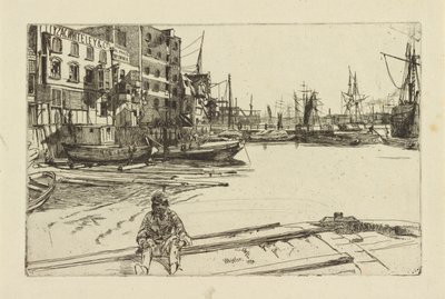 Eagle Wharf Tyzac Whiteley and Co., 1859. de James Abbott McNeill Whistler