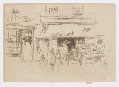 Exeter Street, c.1886-88 (gravura; tinta sobre papel) de James Abbott McNeill Whistler