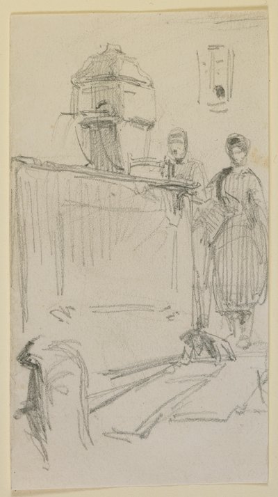 Figuras junto a uma fonte, 1858. de James Abbott McNeill Whistler