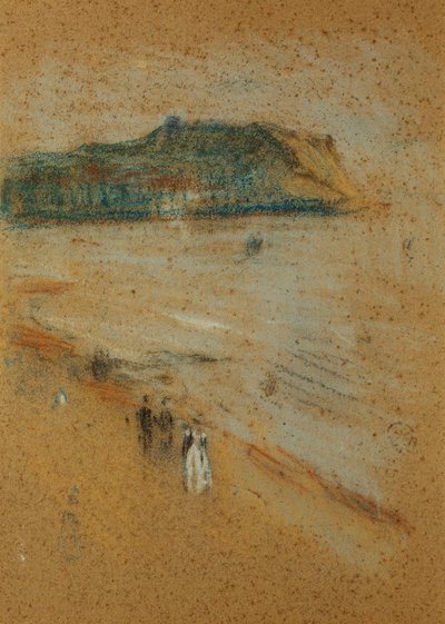 Figuras em uma praia perto de falésias, c. 1870-74 de James Abbott McNeill Whistler