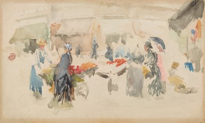 Mercado de Flores: Dieppe, 1885. de James Abbott McNeill Whistler