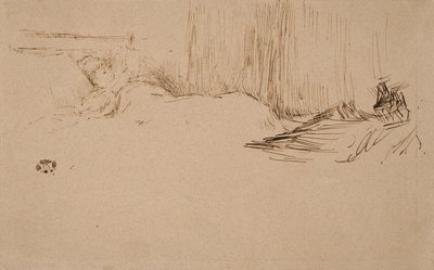 Menina lendo na cama, c.1882 de James Abbott McNeill Whistler