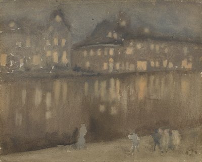 Grande Canal, Amsterdã, Noturno, 1882. de James Abbott McNeill Whistler
