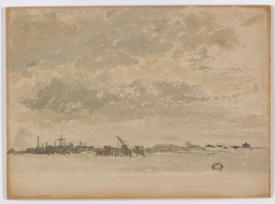 Cinza e Prata-Purfleet, 1881-1883. de James Abbott McNeill Whistler