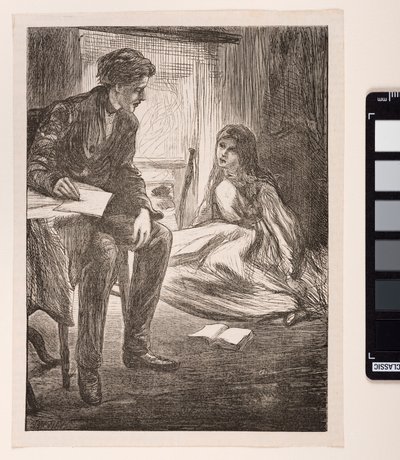 Kenneth e Lena Graeme, em "The Trial Sermon", 1862 de James Abbott McNeill Whistler