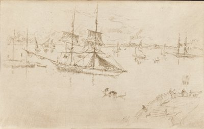 Lagoa-meio-dia, 1879-1880. de James Abbott McNeill Whistler