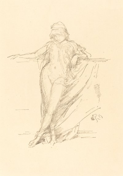 Pequena figura drapeada, inclinada, 1893. de James Abbott McNeill Whistler