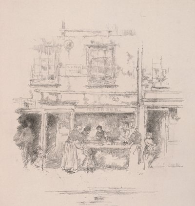 Maunders Fish Shop, Chelsea, 1890. de James Abbott McNeill Whistler
