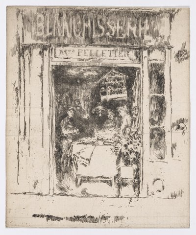 Mme Pelletier, Blanchisserie, Paris, c.1892-93 (gravura; tinta sobre papel) de James Abbott McNeill Whistler