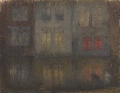 Nocturno: Black and RedBack Canal, Holanda, 1882. de James Abbott McNeill Whistler