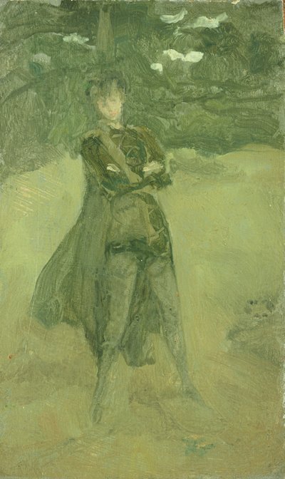 Nota em verde e marrom: Orlando em Coombe, c.1884-85 de James Abbott McNeill Whistler