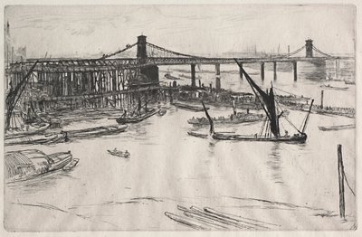 Ponte velha de Hungerford. de James Abbott McNeill Whistler