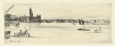 A velha ponte de Westminster
Dezasseis gravuras de cenas do Tamisa e outros temas (título da série) de James Abbott McNeill Whistler