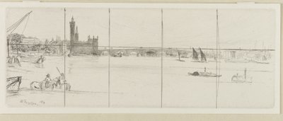 A velha ponte de Westminster, 1859. de James Abbott McNeill Whistler