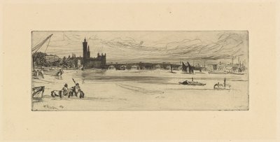Ponte Velha de Westminster, 1859. de James Abbott McNeill Whistler