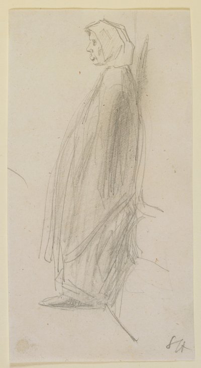 Esboço de perfil de uma mulher idosa de pé, 1858. de James Abbott McNeill Whistler