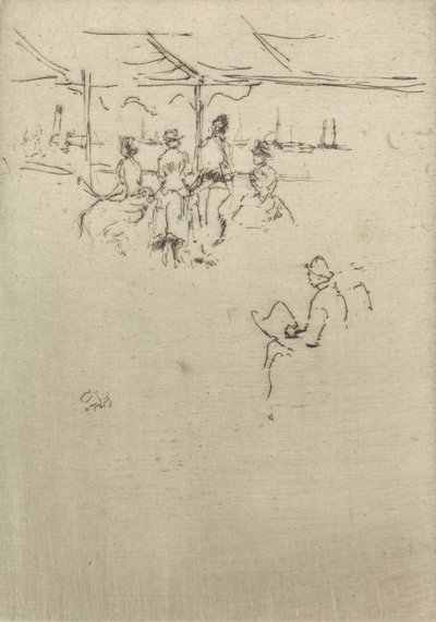 Ryde Pier, de um conjunto de doze gravuras intitulado The Naval Review, 1887 de James Abbott McNeill Whistler