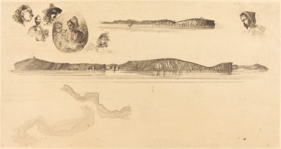Esboços na Placa de Levantamento Costeiro, 18541855. de James Abbott McNeill Whistler