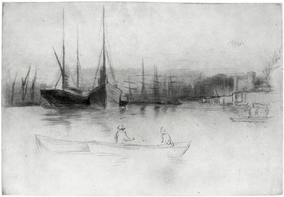 Barcos a vapor fora da torre, 1875 1904. de James Abbott McNeill Whistler